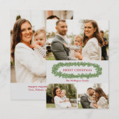 Gepersonaliseerde Holly Leaves Christmas Photo Car Aankondiging (Voorkant / Achterkant)