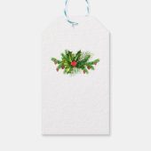 Gepersonaliseerde Holly Pine & Berry Merry Kerstmi Cadeaulabel (Achterkant)