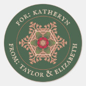 Gepersonaliseerde Holly Star Green Gift Label Stic (Voorkant)