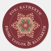 Gepersonaliseerde Holly Star Red Gift Label Sticke (Voorkant)