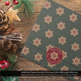 Gepersonaliseerde Holly Star Red Gift Label Sticke