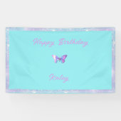 Gepersonaliseerde  Holo Butterfly Banner Aqua (Horizontaal)