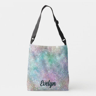 Gepersonaliseerde holografische glitter crossbody tas