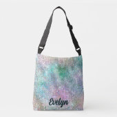 Gepersonaliseerde holografische glitter crossbody tas (Voorkant)