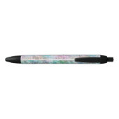 Gepersonaliseerde holografische glitter zwarte inkt pen (Achterkant)