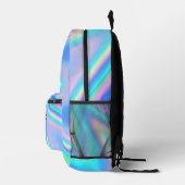 Gepersonaliseerde Holografische Rainbow Wave Naam Bedrukte Rugzak (Rechts)