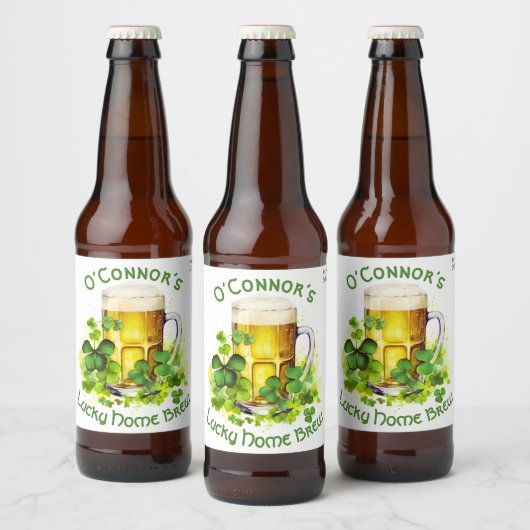 Gepersonaliseerde Home Brew St Patrick’s Day gebot Bier Etiket (Flessen)