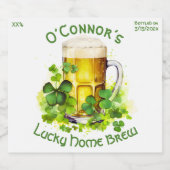 Gepersonaliseerde Home Brew St Patrick’s Day gebot Bier Etiket (Enkel label)
