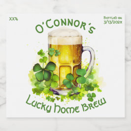 Gepersonaliseerde Home Brew St Patrick’s Day gebot Bier Etiket
