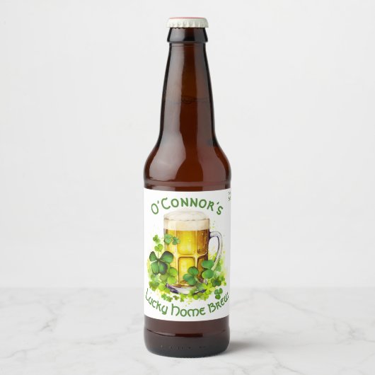 Gepersonaliseerde Home Brew St Patrick’s Day gebot Bier Etiket (Voorkant)