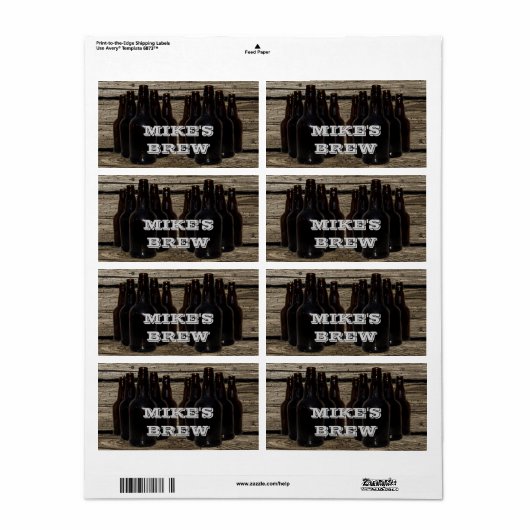 Gepersonaliseerde Home Brewing Beer Brewer's Label (Full Sheet)