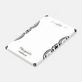 Gepersonaliseerde Home Kantoor B&W Curly Notes (Schuin)