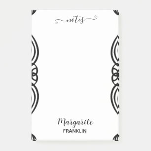 Gepersonaliseerde Home Kantoor B&W Curly Notes