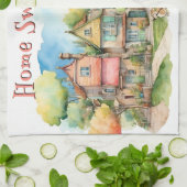 Gepersonaliseerde Home Sweet Home Keuken Handdoek (Gevouwen)