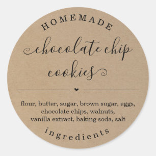 Gepersonaliseerde Homemade Food Kraft Background Ronde Sticker