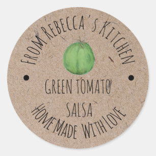 Gepersonaliseerde Homemade Green Tomato Salas Ronde Sticker