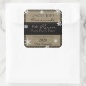Gepersonaliseerde homemade Holiday Rum Vierkante Sticker (Tas)