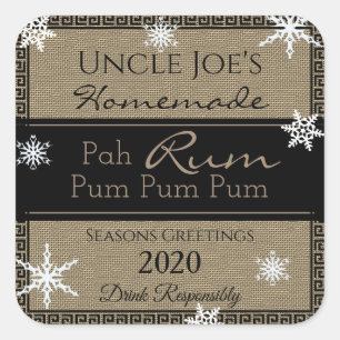 Gepersonaliseerde homemade Holiday Rum Vierkante Sticker