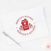 Gepersonaliseerde homemade met liefde ronde sticker (Envelop)