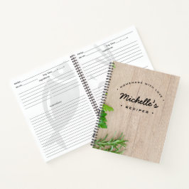Gepersonaliseerde homemade met liefdesrecept hout notitieboek