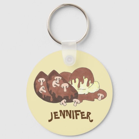 Gepersonaliseerde homemade Vleesbrood Sleutelhanger (Voorkant)