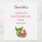 Gepersonaliseerde Homemade Watermelon Wijn Etiket (Enkel label)