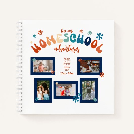 Gepersonaliseerde Homeschool Foto Collage Scrapboo Notitieboek (Voorkant)