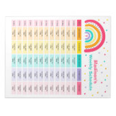 Gepersonaliseerde Homeschool Schedule Rainbow Scho Notitieblok (Voorkant)