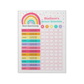 Gepersonaliseerde Homeschool Schedule Rainbow Scho Notitieblok (Linkerzijde)