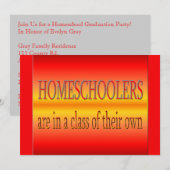 Gepersonaliseerde Homeschoolers Graduation Party Kaart (Voorkant / Achterkant)