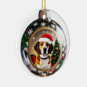 Gepersonaliseerde Hond Afbeelding Kerstversiering Keramisch Ornament (Rechts)