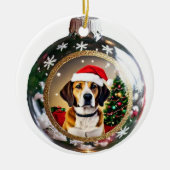 Gepersonaliseerde Hond Afbeelding Kerstversiering Keramisch Ornament (Voorkant)