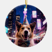 Gepersonaliseerde Hond Afbeelding Kerstversiering Keramisch Ornament (Voorkant)