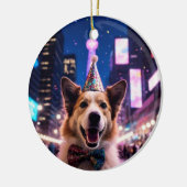 Gepersonaliseerde Hond Afbeelding Kerstversiering Keramisch Ornament (Links)