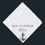Gepersonaliseerde hond anker nautische bruiloft bandana<br><div class="desc">Een super schattige nautische bruiloft bandana met een schepen anker kunt u personaliseren met de naam van uw hond en hun eer rol op uw speciale dag. Ontworpen door Thisnotme©</div>