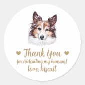 Gepersonaliseerde Hond bruiloft gunst Stickers (Voorkant)