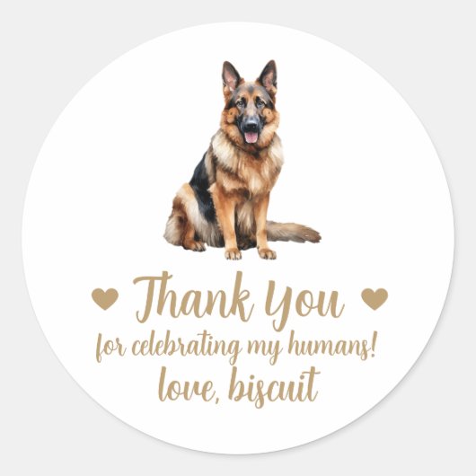 Gepersonaliseerde Hond bruiloft gunst Stickers (Voorkant)