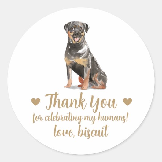 Gepersonaliseerde Hond bruiloft gunst Stickers (Voorkant)