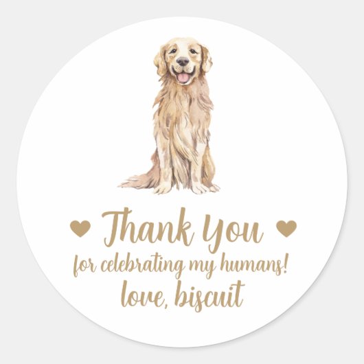 Gepersonaliseerde Hond bruiloft gunst Stickers (Voorkant)
