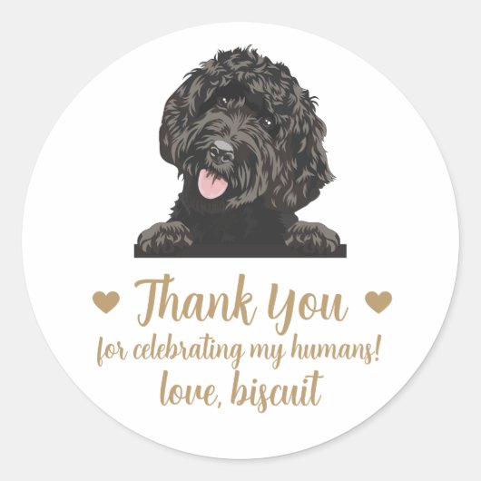 Gepersonaliseerde Hond bruiloft gunst Stickers (Voorkant)