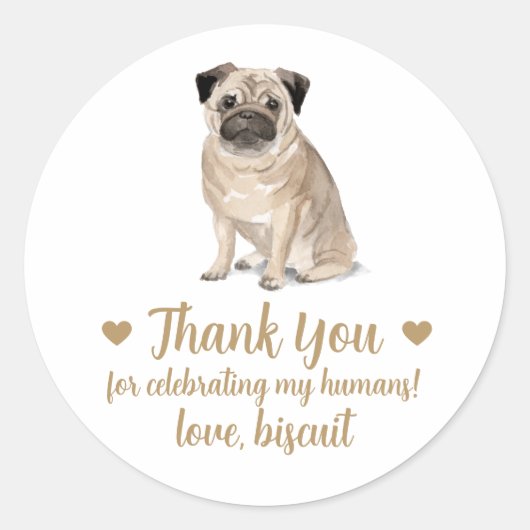 Gepersonaliseerde Hond bruiloft gunst Stickers (Voorkant)