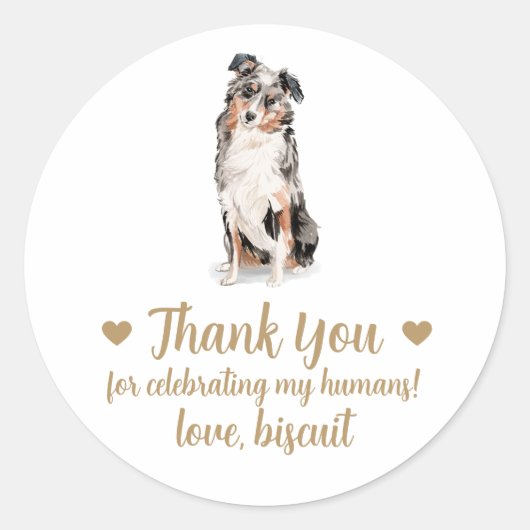 Gepersonaliseerde Hond bruiloft gunst Stickers (Voorkant)