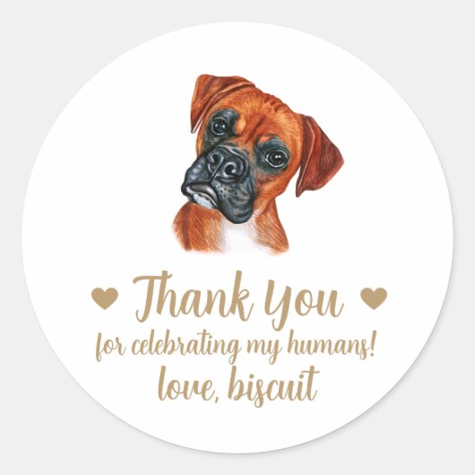 Gepersonaliseerde Hond bruiloft gunst Stickers (Voorkant)