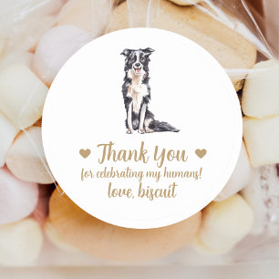 Gepersonaliseerde Hond bruiloft gunst Stickers