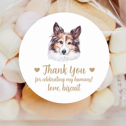 Gepersonaliseerde Hond bruiloft gunst Stickers