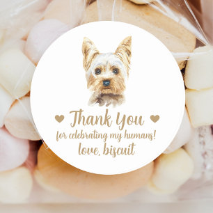 Gepersonaliseerde Hond bruiloft gunst Stickers