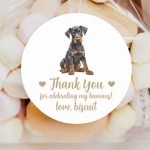 Gepersonaliseerde Hond bruiloft gunst Stickers