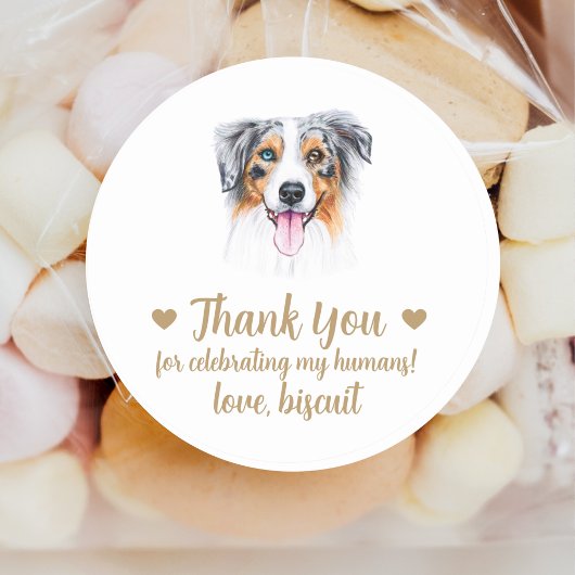 Gepersonaliseerde Hond bruiloft gunst Stickers