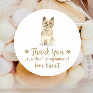 Gepersonaliseerde Hond bruiloft gunst Stickers