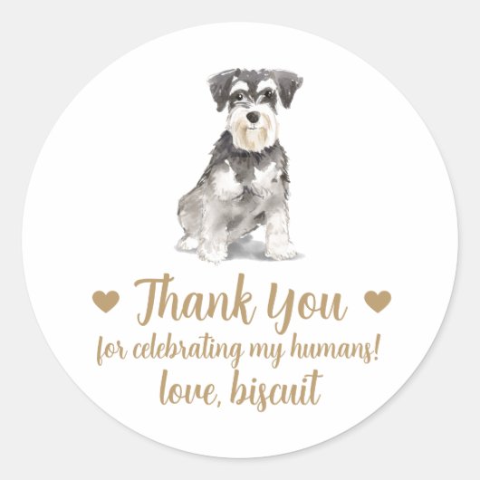 Gepersonaliseerde Hond bruiloft gunst Stickers (Voorkant)